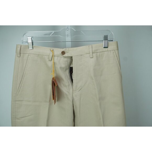 Etro Milano Beige Khaki Cotton Dress Pants Sz 46 NEW